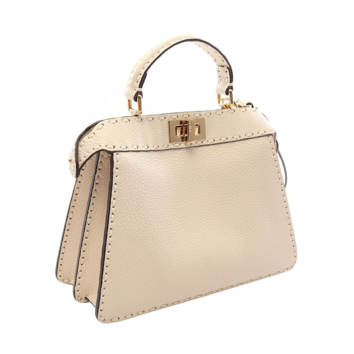 Fendi Handbag Peekaboo ISeeU Small Selleria Off White Leather — view 2