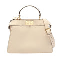 Fendi Handbag Peekaboo ISeeU Small Selleria Off White Leather