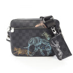 Louis Vuitton Shoulder Bag Trio Messenger Animal Print Leather