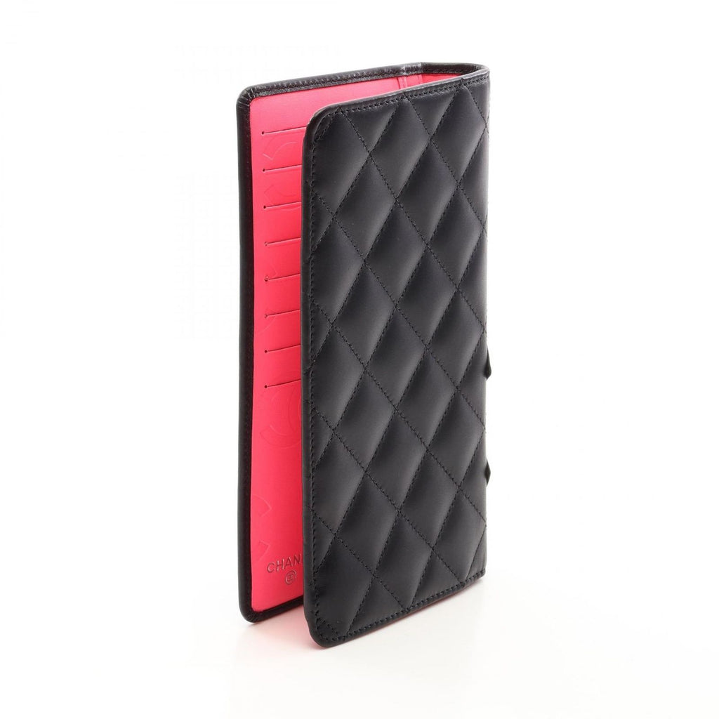 Chanel Bifold Wallet Cambon Line Black Patent Leather Zip — view 2