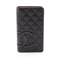 Chanel Bifold Wallet Cambon Line Black Patent Leather Zip