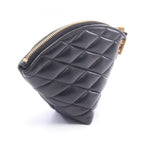 Saint Laurent Paris Coin Purse Sade with Key Ring Black Leather Triangle — view 2