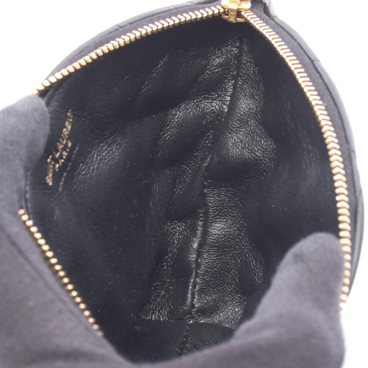 Saint Laurent Paris Coin Purse Sade with Key Ring Black Leather Triangle — view 3
