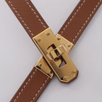 Hermes Necklace Kelly Gold Leather — view 3