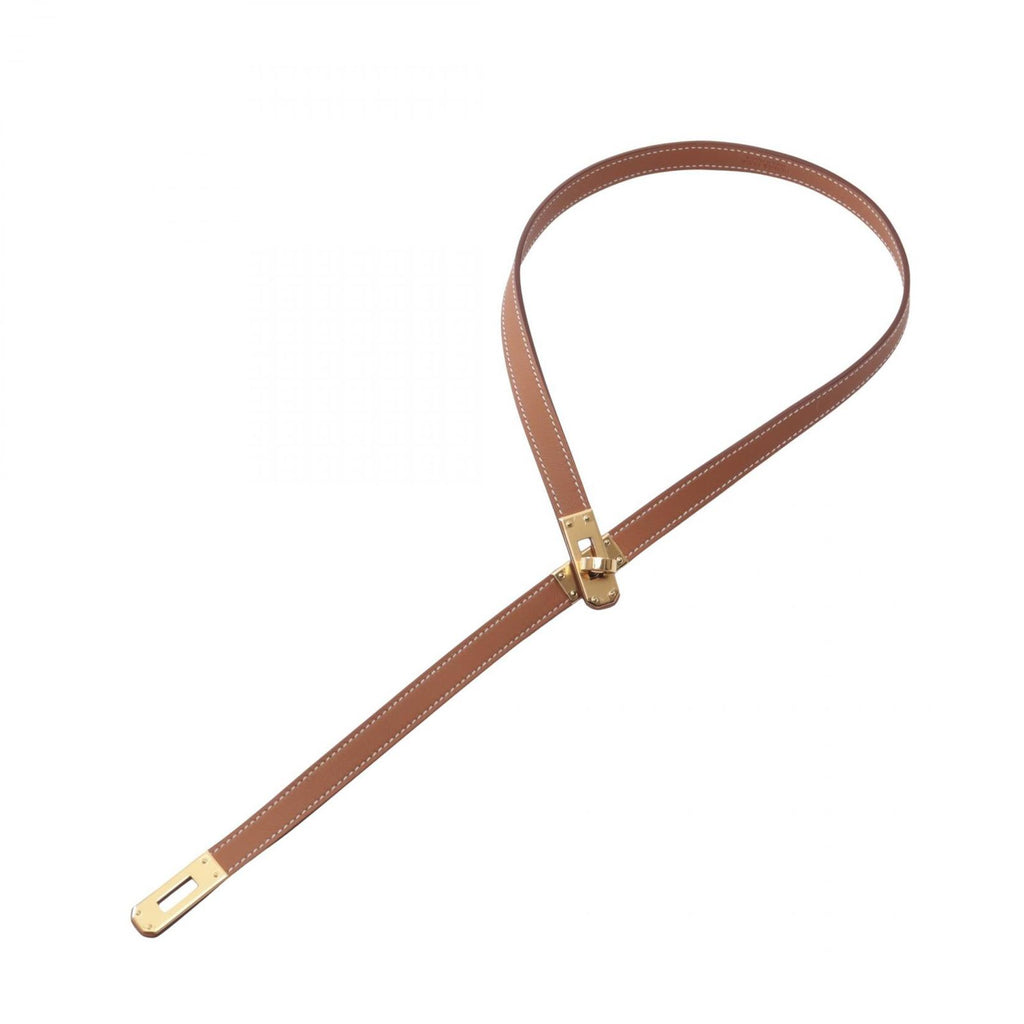 Hermes Necklace Kelly Gold Leather