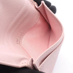 Prada Coin Purse Gray Triangle Embossed Light Pink Leather Logo Card Case — view 3