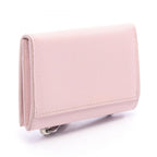 Prada Coin Purse Gray Triangle Embossed Light Pink Leather Logo Card Case — view 2