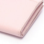 Prada Coin Purse Gray Triangle Embossed Light Pink Leather Logo Card Case — view 7