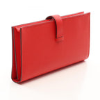 Hermes Bifold Wallet Bearn Soufflet Rouge Tomato Leather — view 2