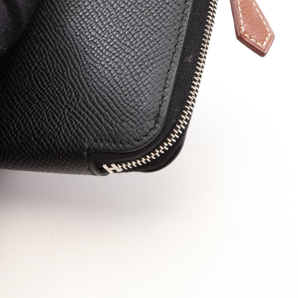 Hermes Coin Purse Azap Compact Mini Silk'in Black Leather — view 8