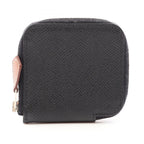 Hermes Coin Purse Azap Compact Mini Silk'in Black Leather