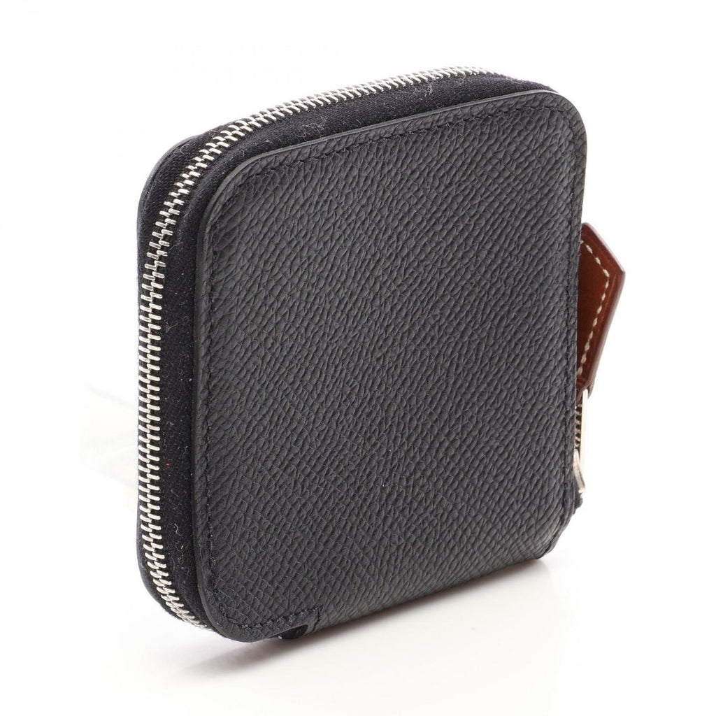 Hermes Coin Purse Azap Compact Mini Silk'in Black Leather — view 2
