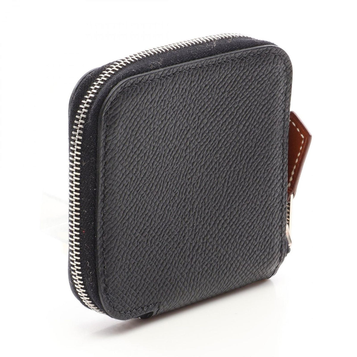 Hermes Coin Purse Azap Compact Mini Silk'in Black Leather — view 2