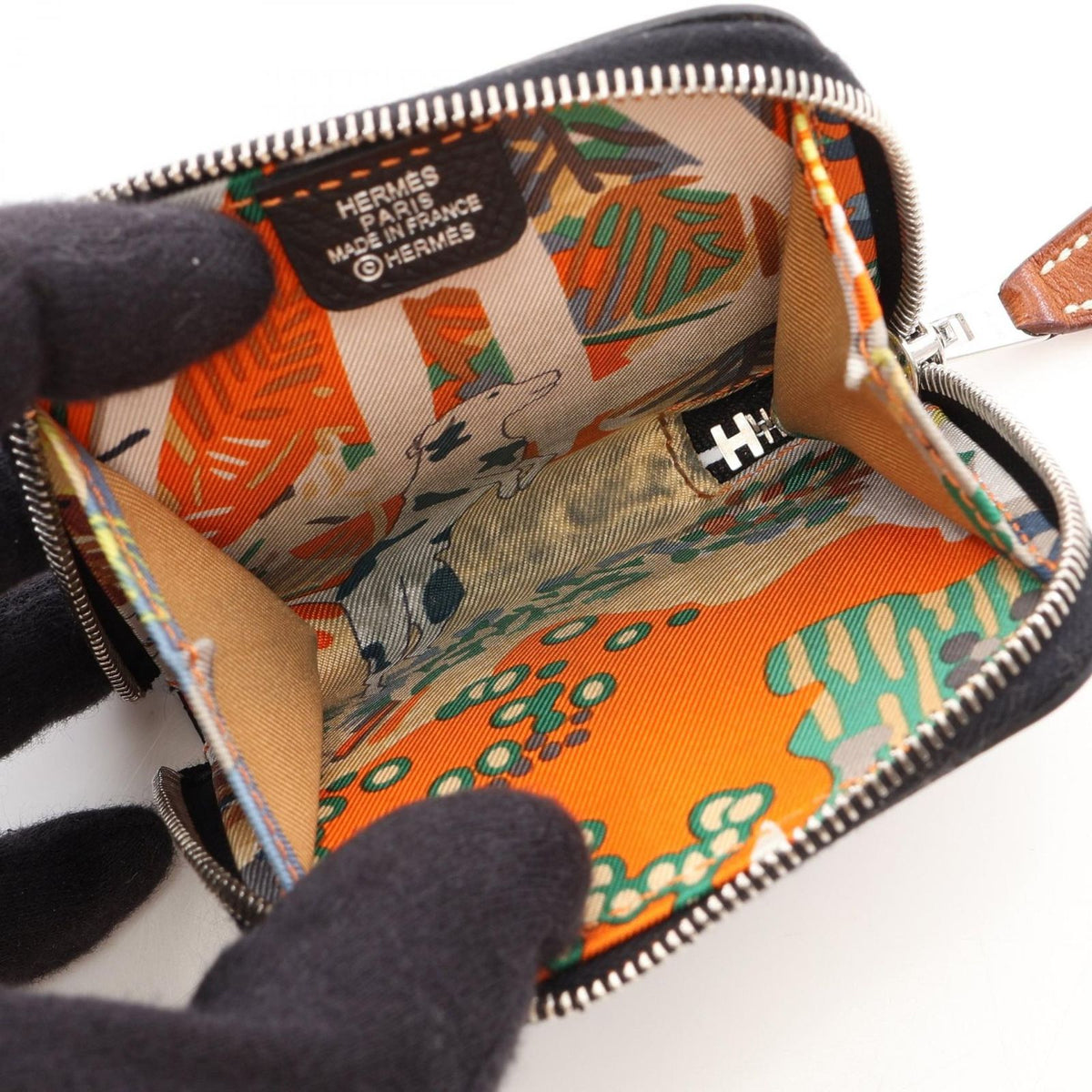 Hermes Coin Purse Azap Compact Mini Silk'in Black Leather — view 3