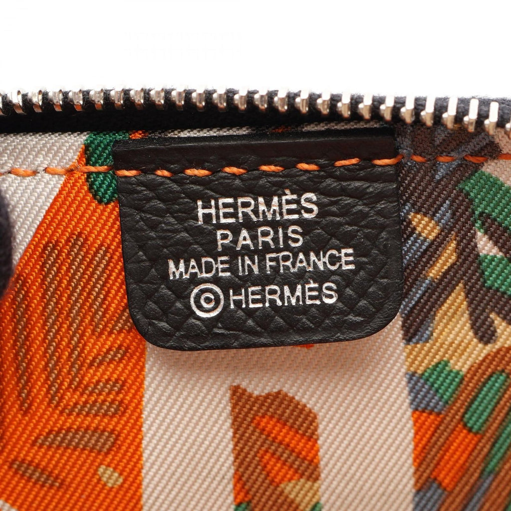 Hermes Coin Purse Azap Compact Mini Silk'in Black Leather — view 4
