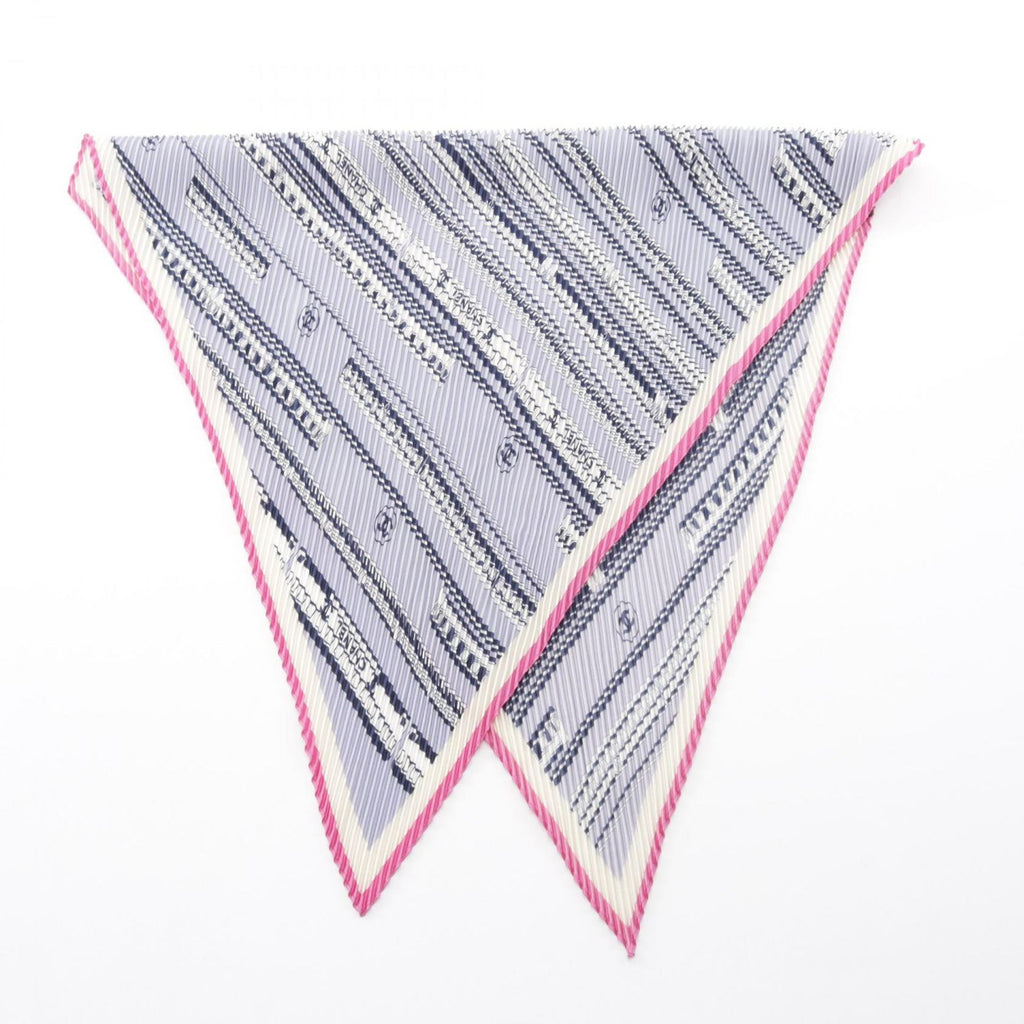 Chanel Scarf CC Logo Pleated Silk — view 7