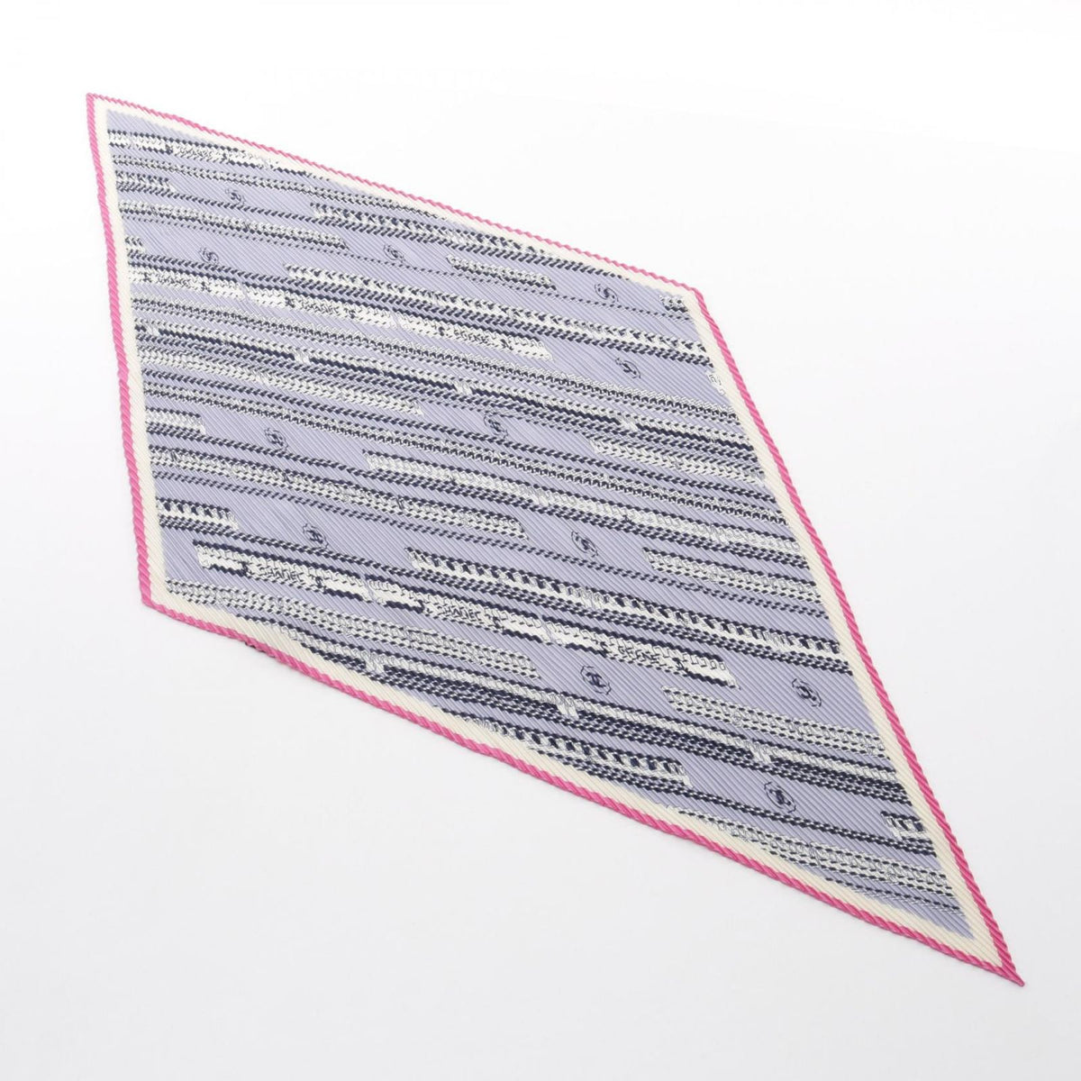 Chanel Scarf CC Logo Pleated Silk — view 6