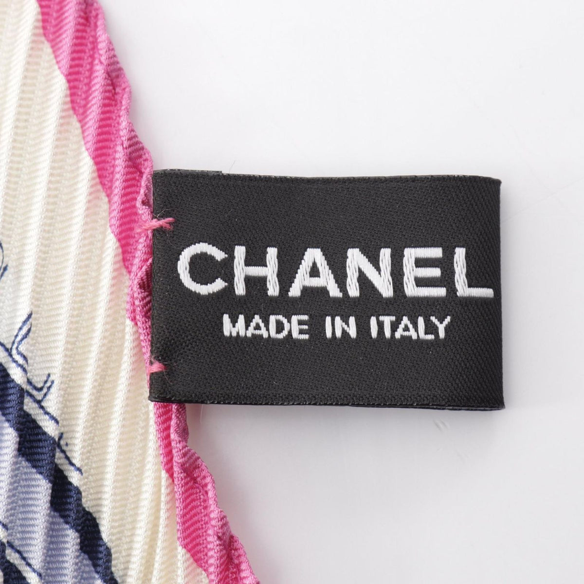 Chanel Scarf CC Logo Pleated Silk — view 2
