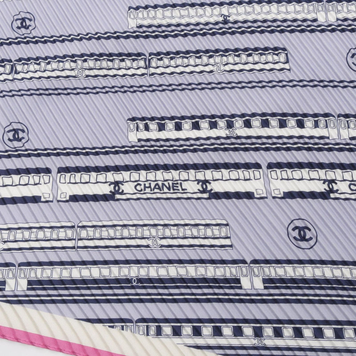 Chanel Scarf CC Logo Pleated Silk — view 5