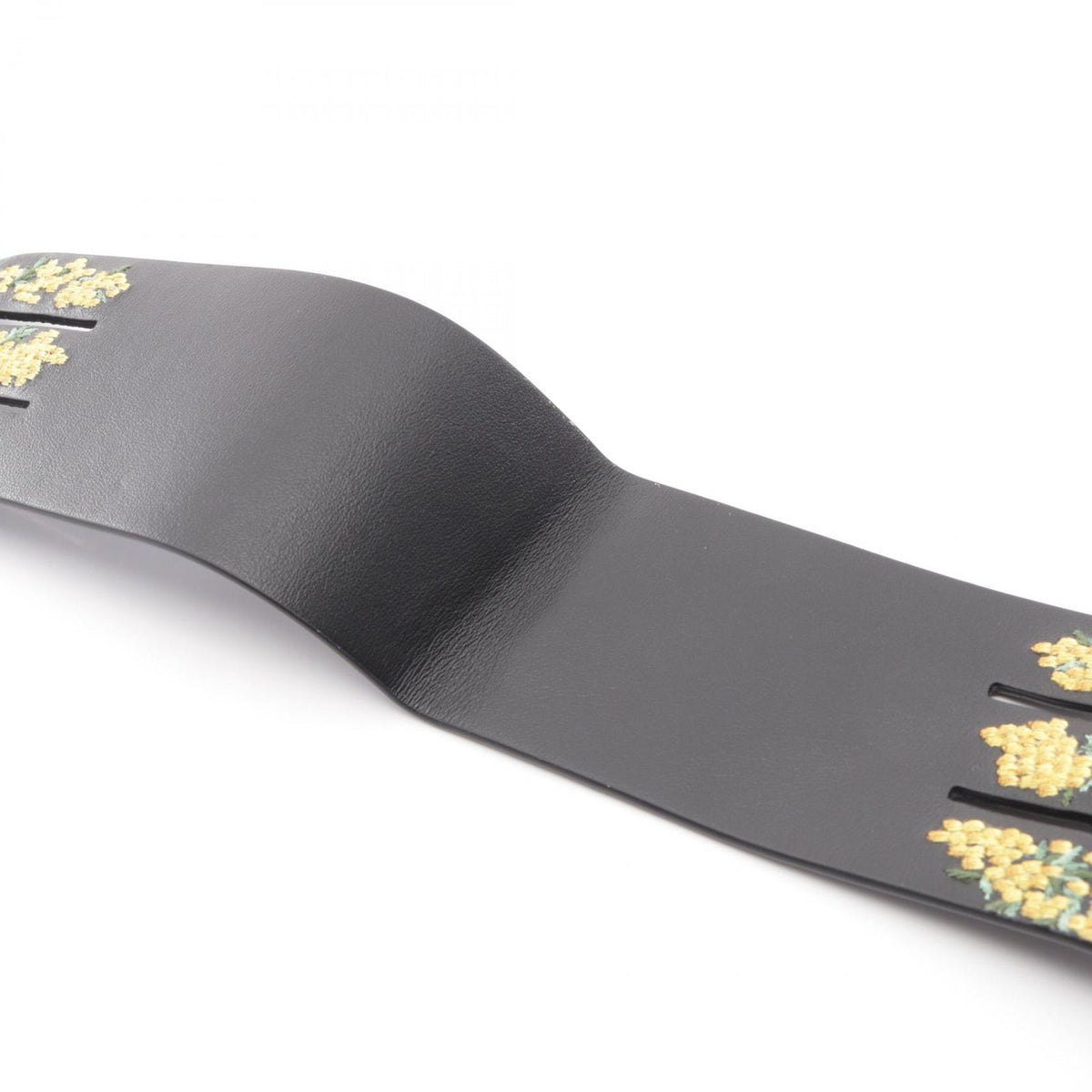 Dior Belt CD Logo Buckle Flower Embroidery Leather — view 8