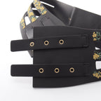Dior Belt CD Logo Buckle Flower Embroidery Leather — view 3