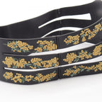 Dior Belt CD Logo Buckle Flower Embroidery Leather — view 5