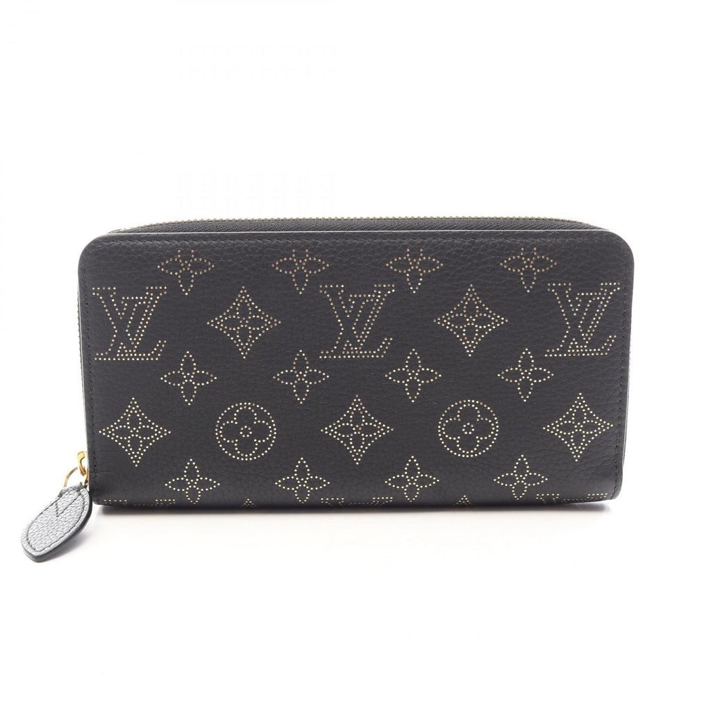 Louis Vuitton Round Wallet Zippy Noir Gold Leather