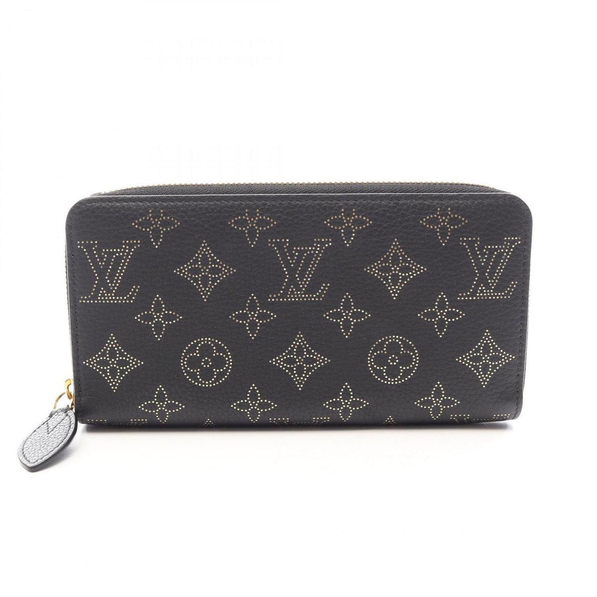 Louis Vuitton Round Wallet Zippy Noir Gold Leather