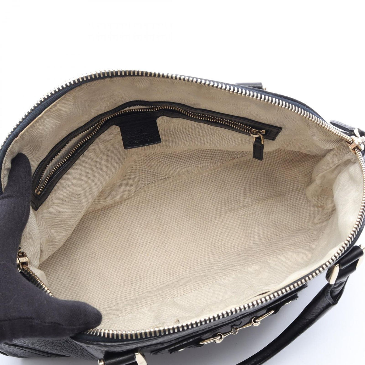 Gucci Handbag Horsebit Guccissima 2-Way Black Leather Guccissima — view 3