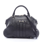 Gucci Handbag Horsebit Guccissima 2-Way Black Leather Guccissima