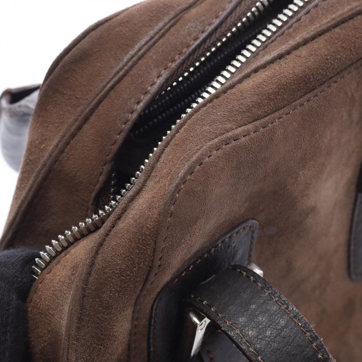 Loewe Handbag Ostrich Embossed Suede Bag — view 7