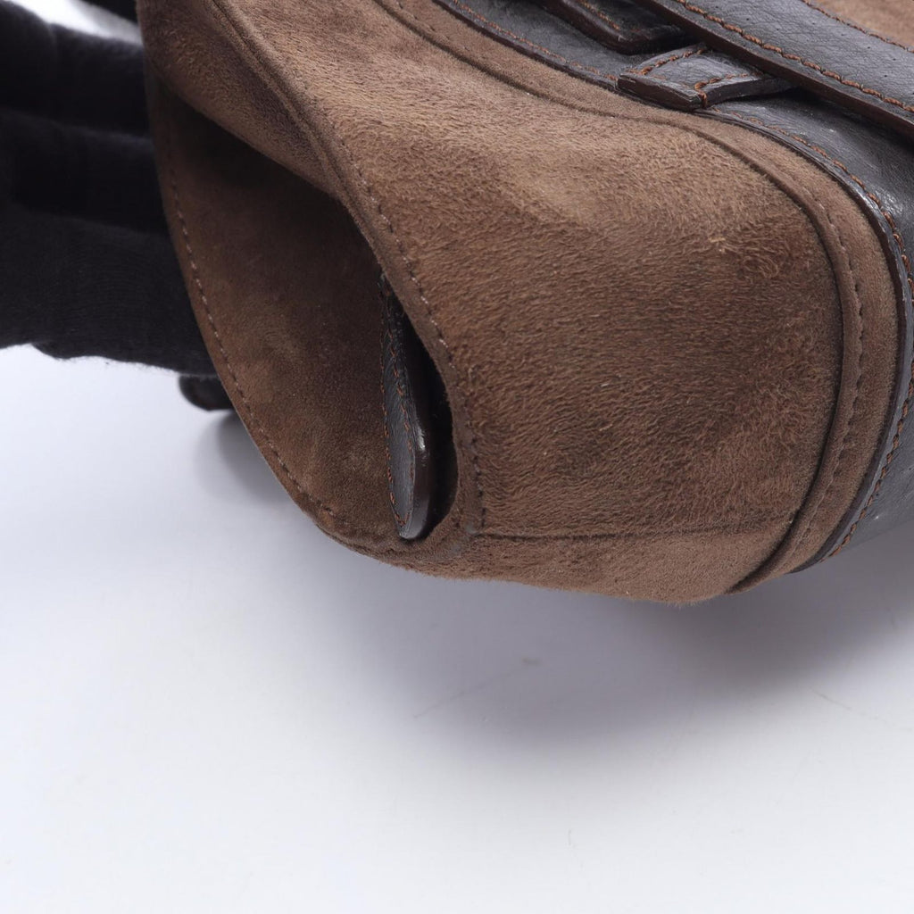 Loewe Handbag Ostrich Embossed Suede Bag — view 5