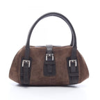 Loewe Handbag Ostrich Embossed Suede Bag