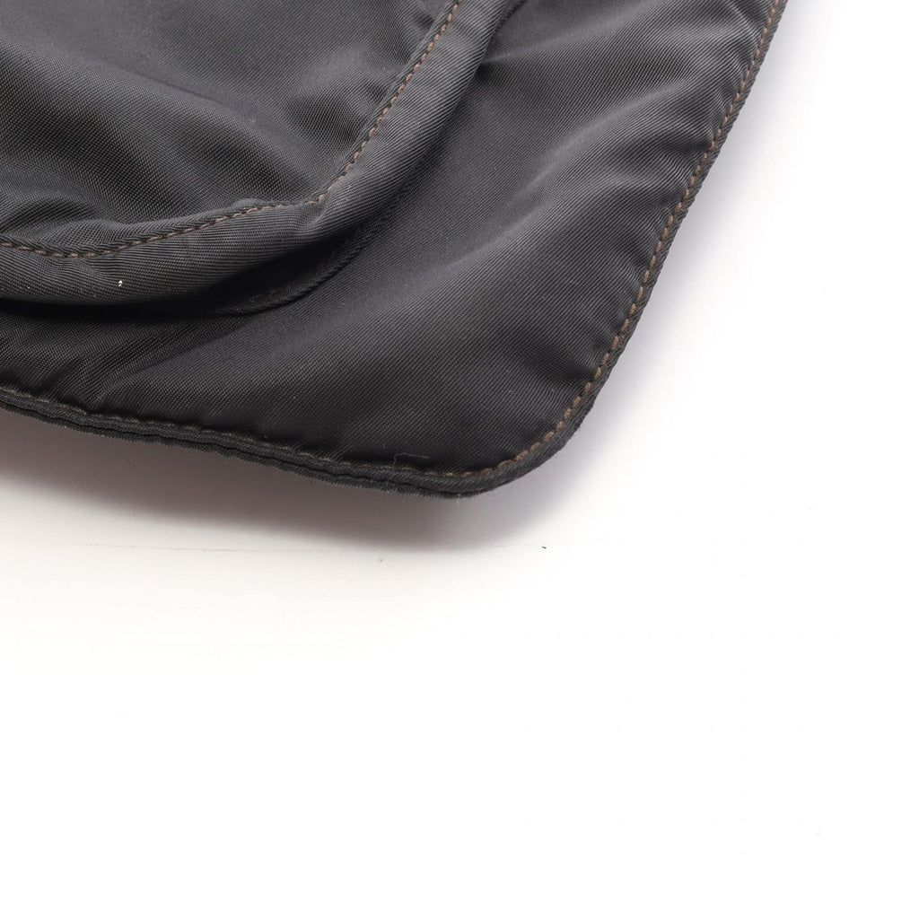 Prada Shoulder Bag Black Nylon Leather Triangle Logo — view 6