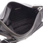Prada Shoulder Bag Black Nylon Leather Triangle Logo — view 3