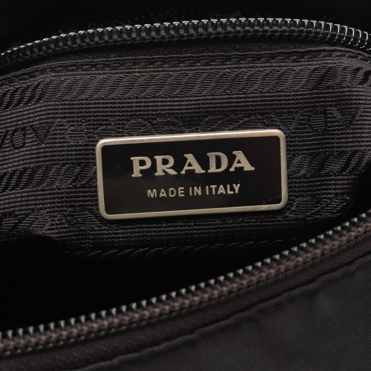 Prada Shoulder Bag Black Nylon Leather Triangle Logo — view 4