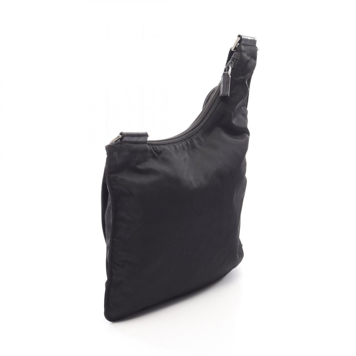 Prada Shoulder Bag Black Nylon Leather Triangle Logo — view 2