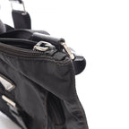Prada Shoulder Bag Black Nylon Leather Triangle Logo — view 8
