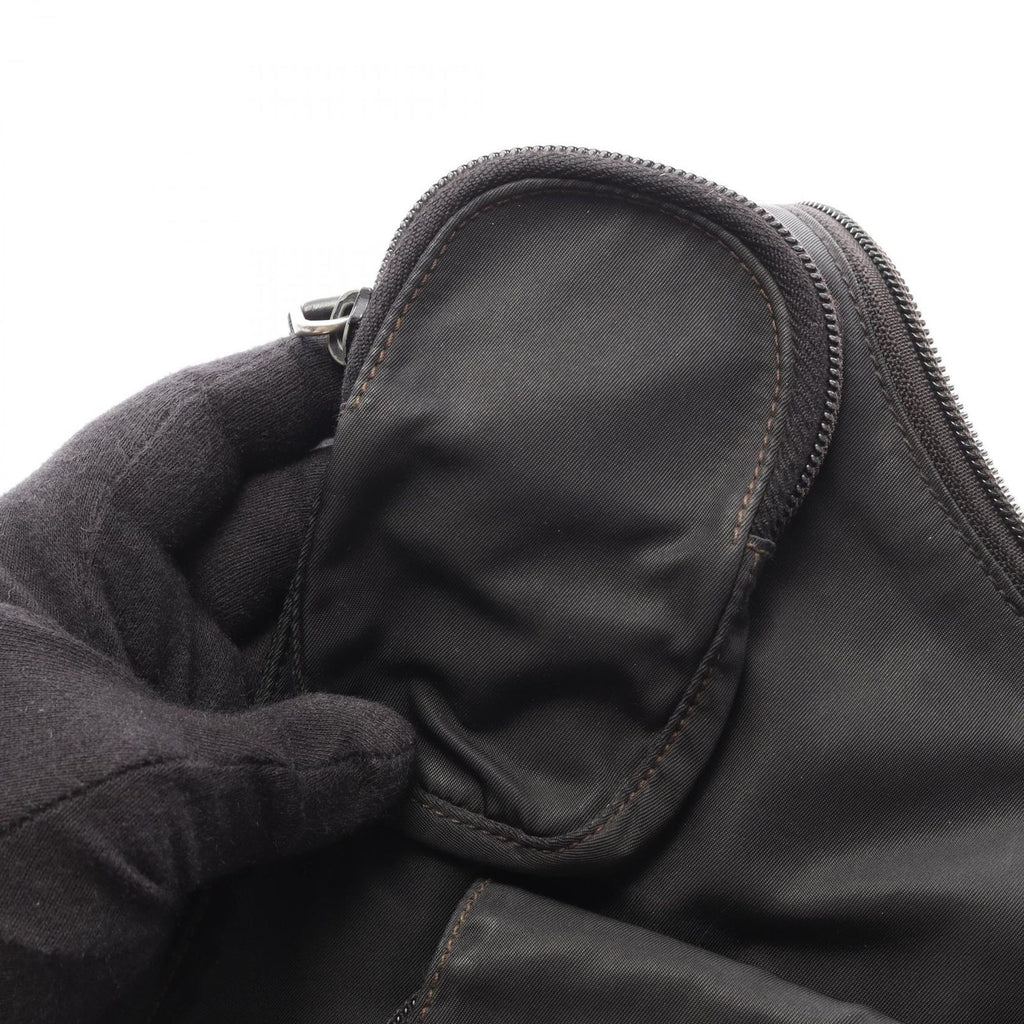 Prada Shoulder Bag Black Nylon Leather Triangle Logo — view 7
