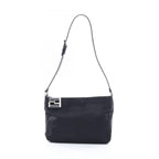 Fendi Shoulder Bag FF Black Nylon Leather