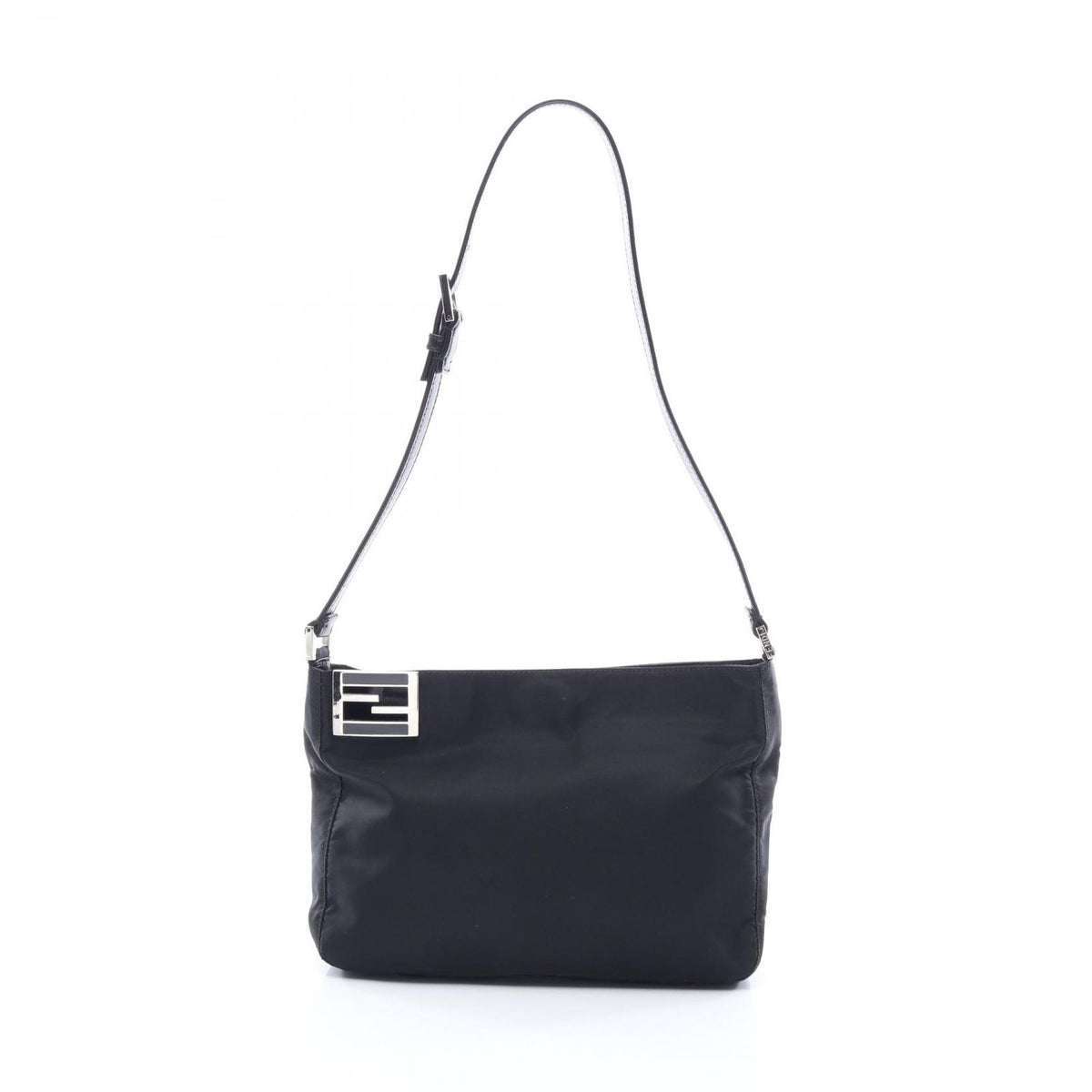 Fendi Shoulder Bag FF Black Nylon Leather