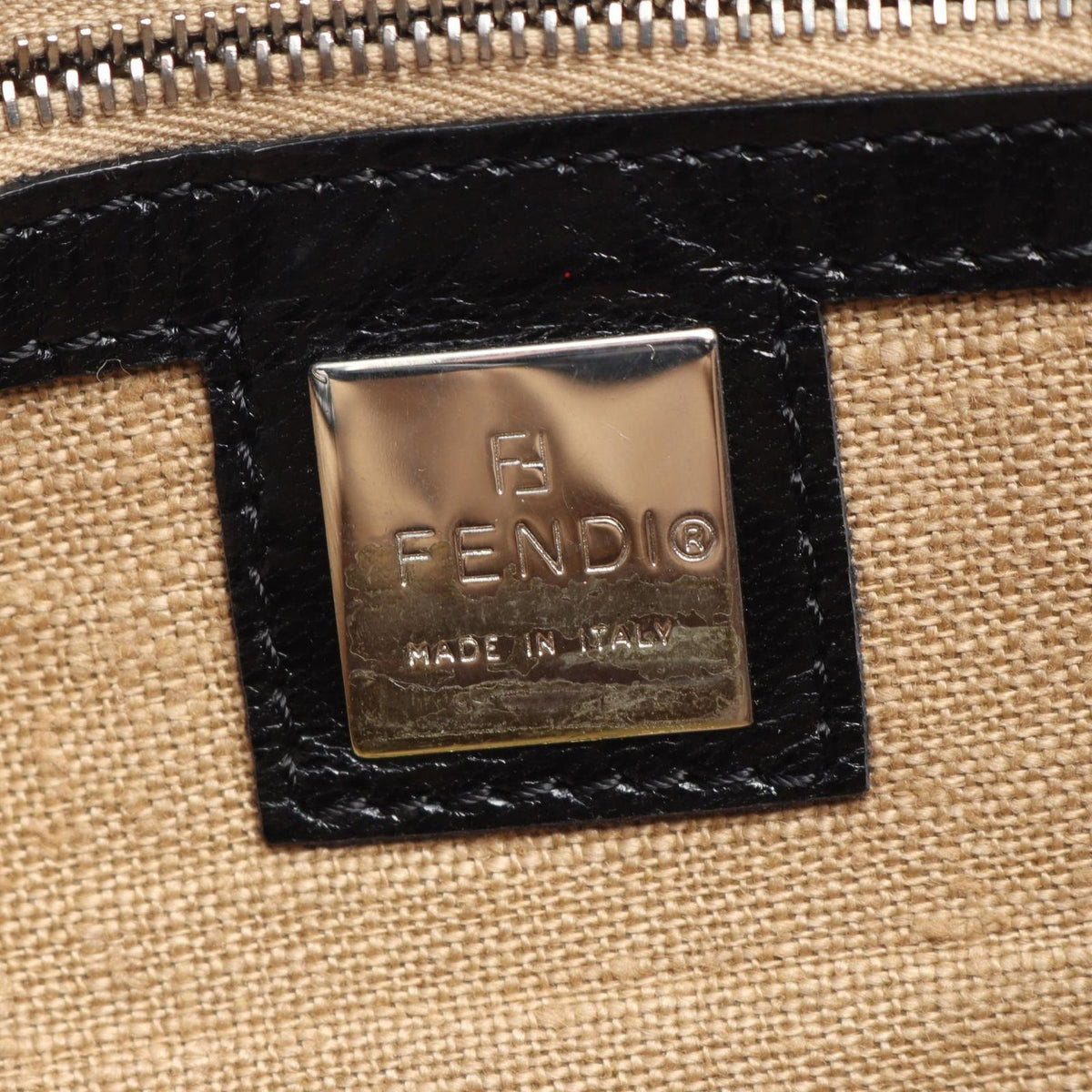 Fendi Shoulder Bag FF Black Nylon Leather — view 4