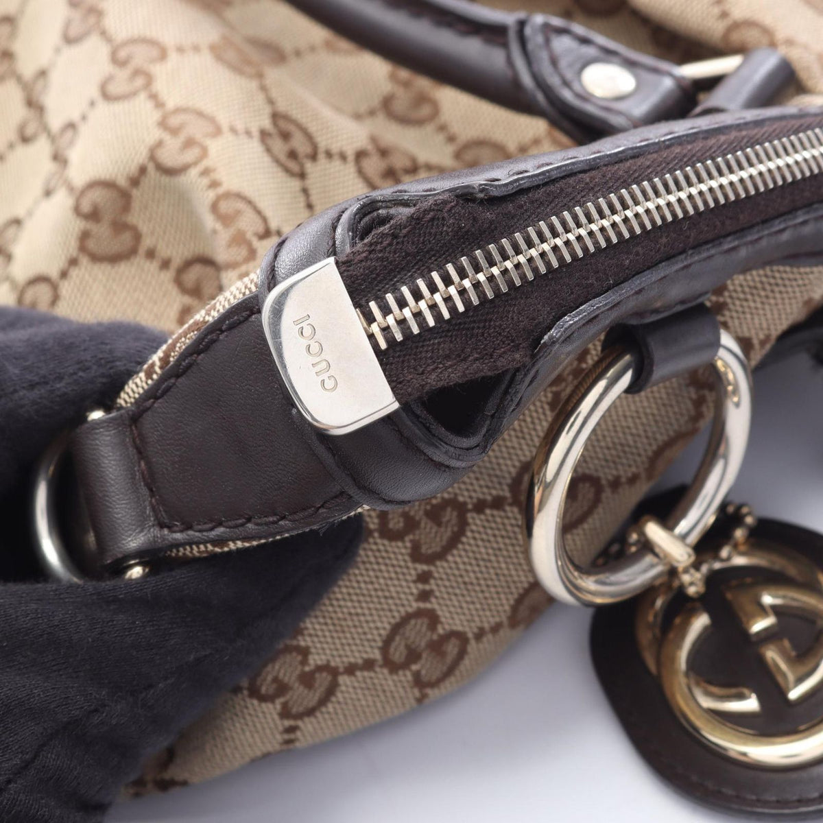 Gucci Handbag Sukey GG Canvas Beige Brown 2-Way — view 8