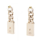 Chanel Earrings CC Logo Lock Chain Swing — view 2