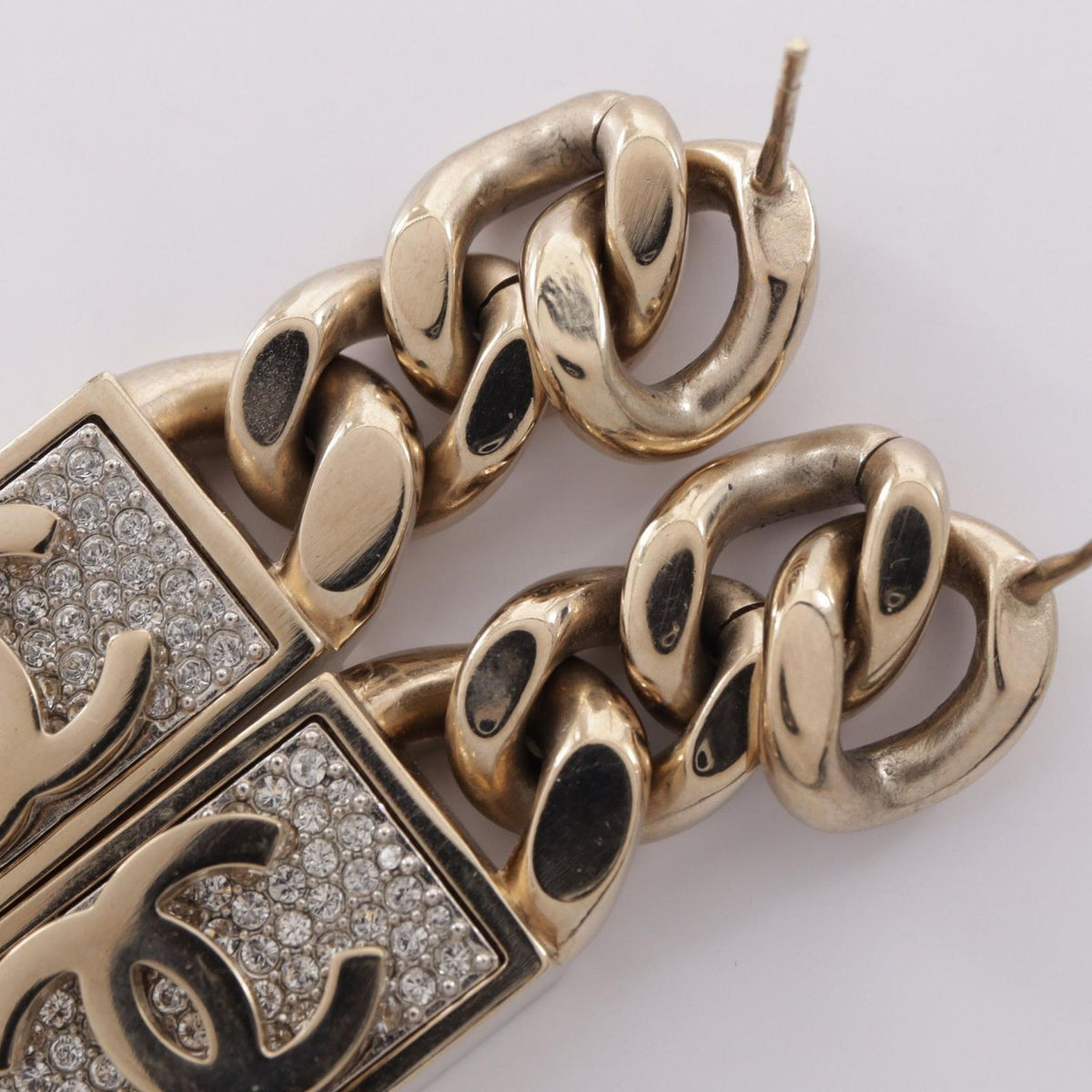 Chanel Earrings CC Logo Lock Chain Swing — view 8