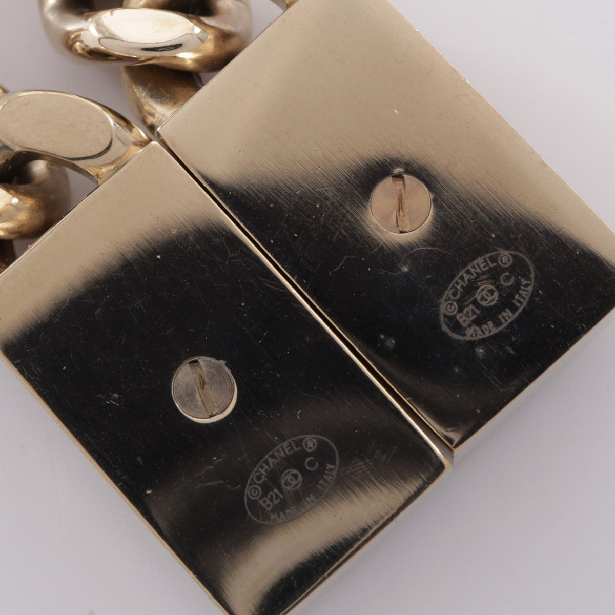 Chanel Earrings CC Logo Lock Chain Swing — view 6