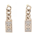 Chanel Earrings CC Logo Lock Chain Swing