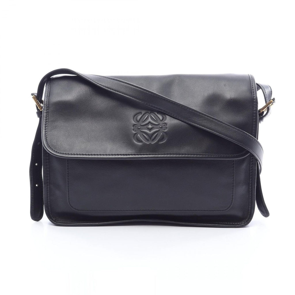 Loewe Shoulder Bag Anagram Black Leather