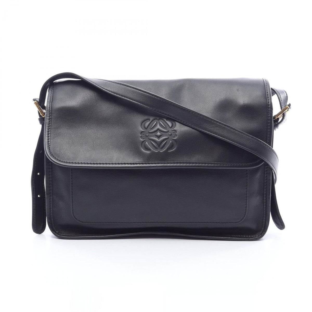 Loewe Shoulder Bag Anagram Black Leather