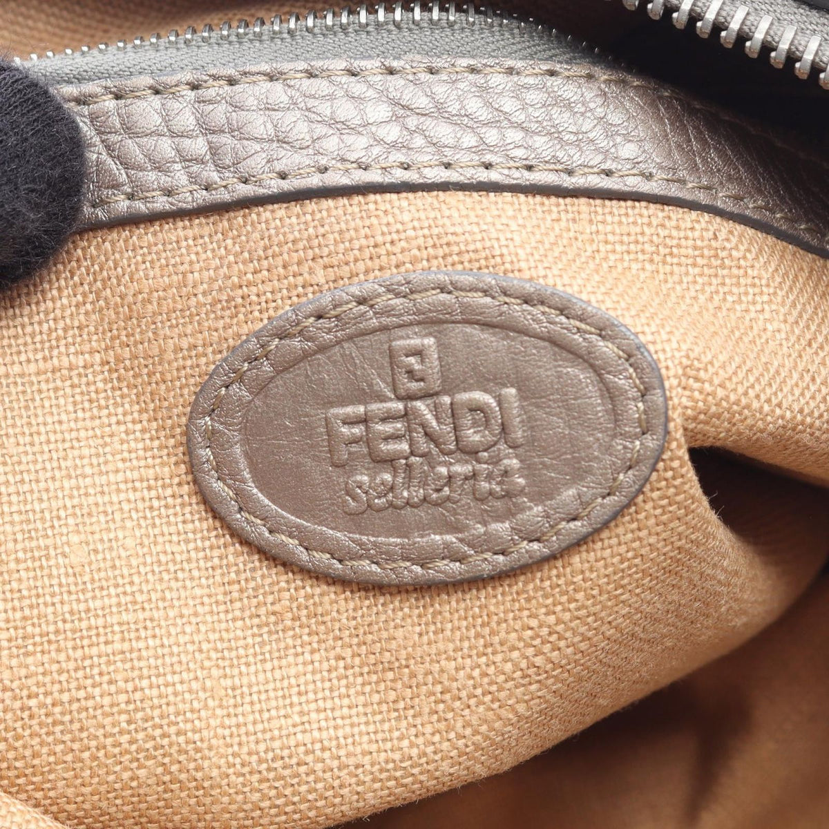 Fendi Shoulder Bag Selleria Beige Leather — view 4